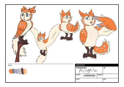"Learning to fly" character (Angela)